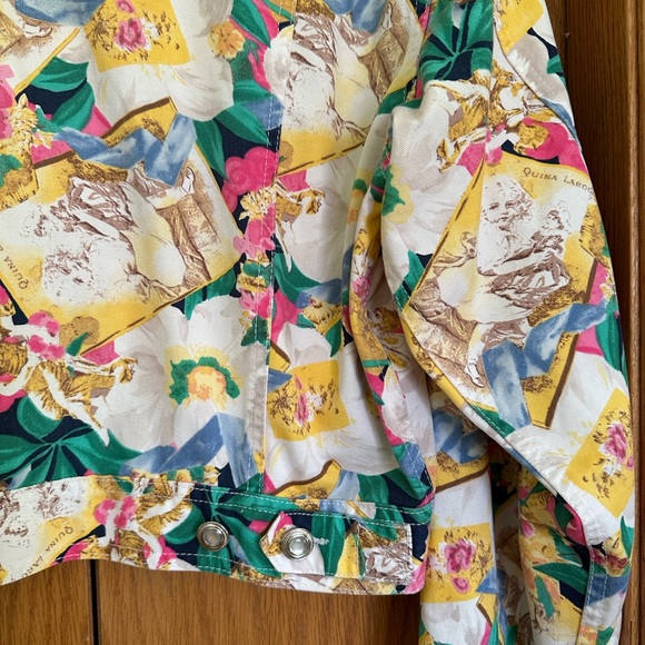 Retro Graphic Print Mexx 80s Cotton Denim Jean Jacket - Picture 5 of 7